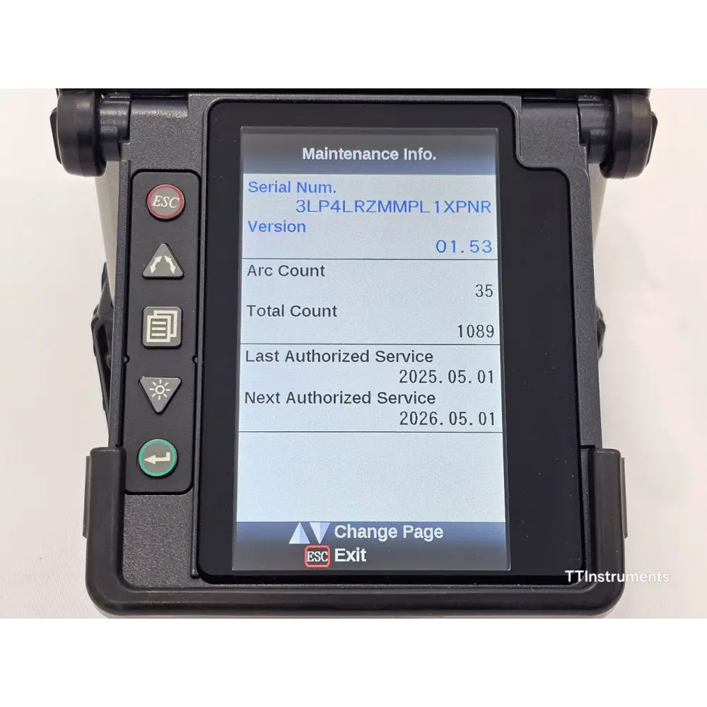 Fujikura FSM-70R fusion splicer rear panel showing USB and power connection ports