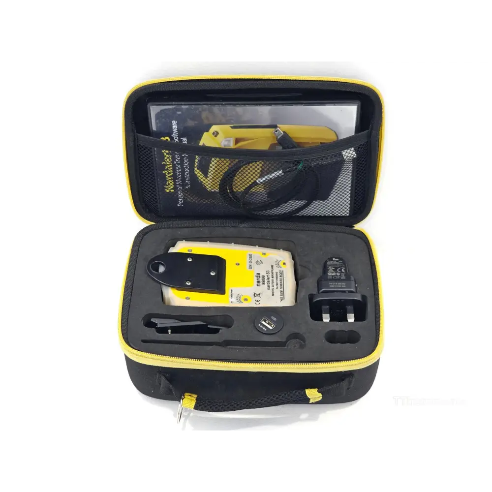 Narda NardaAlert S3 2270/01 full kit laid out showing mainframe and 2271/31 sensor