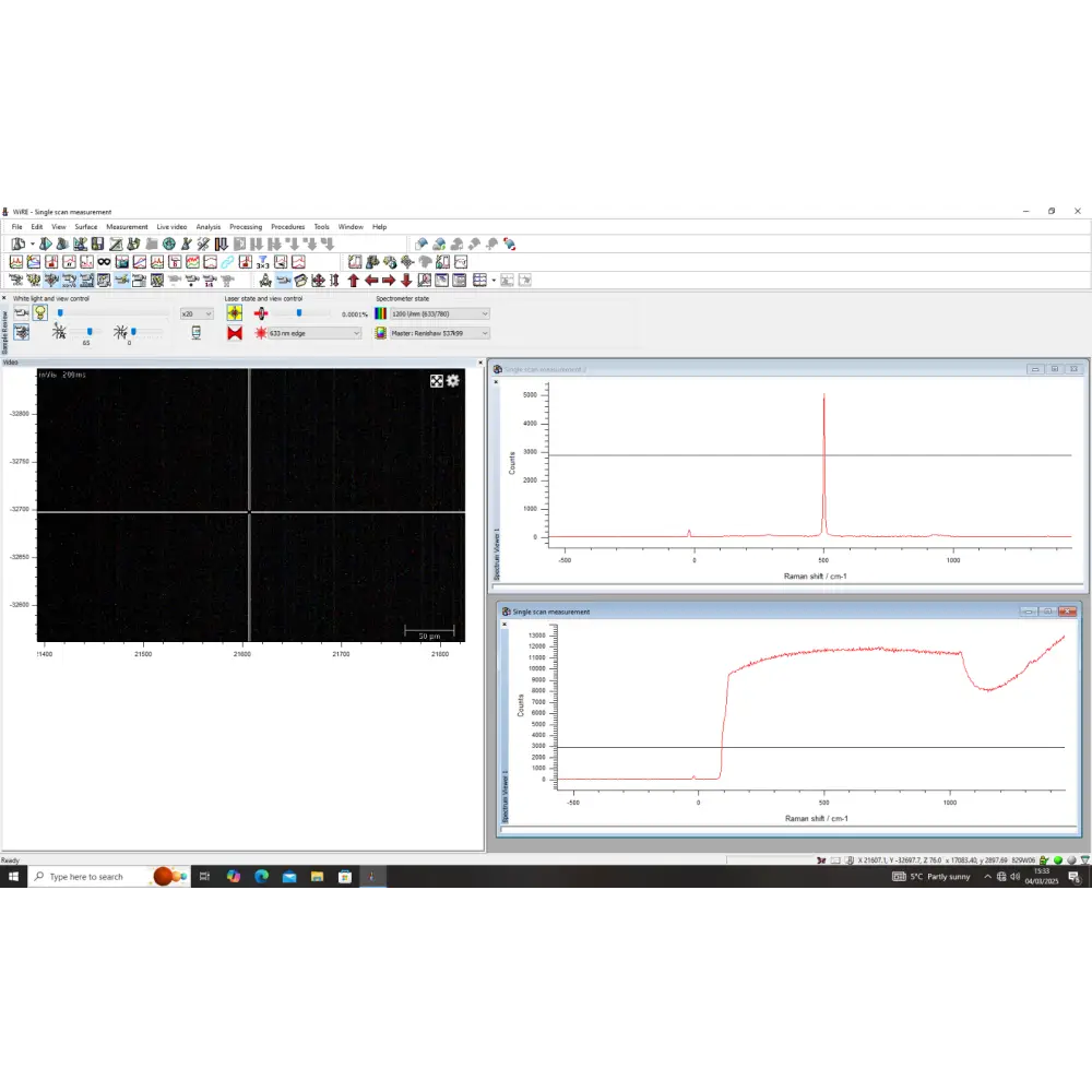 Calibrated Renishaw inVia Research-Grade Confocal Raman Microscope Spectrometer