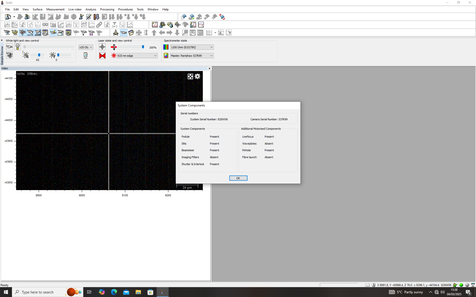 Calibrated Renishaw inVia Research-Grade Confocal Raman Microscope Spectrometer