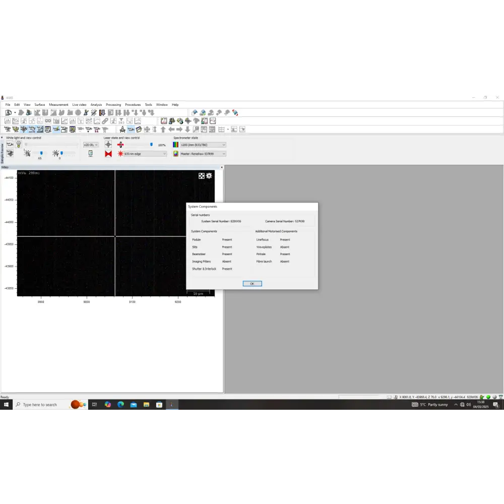 Calibrated Renishaw inVia Research-Grade Confocal Raman Microscope Spectrometer