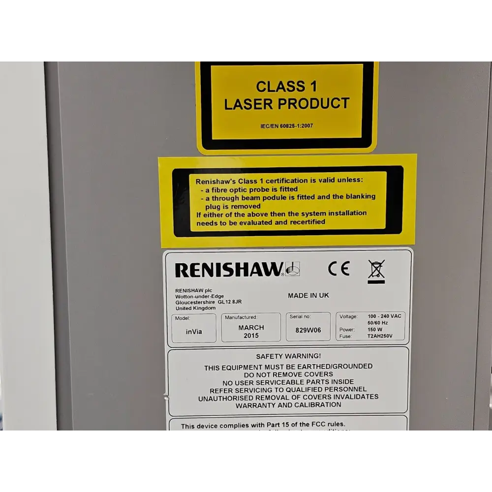 Calibrated Renishaw inVia Research-Grade Confocal Raman Microscope Spectrometer
