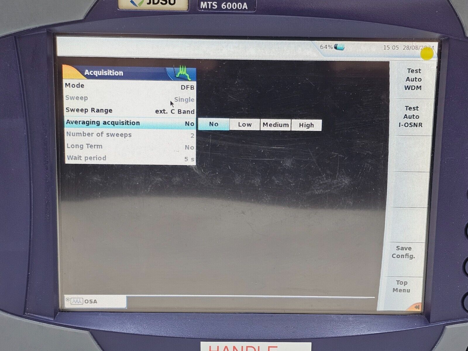Calibrated Viavi JDSU 6000A + OSA-110R 1250-1650 nm 2304/91.04 OSA In-Band OSNR