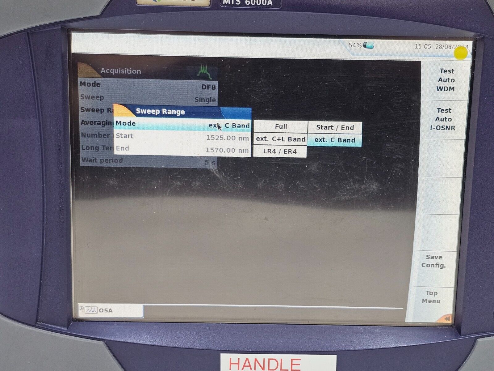 Calibrated Viavi JDSU 6000A + OSA-110R 1250-1650 nm 2304/91.04 OSA In-Band OSNR