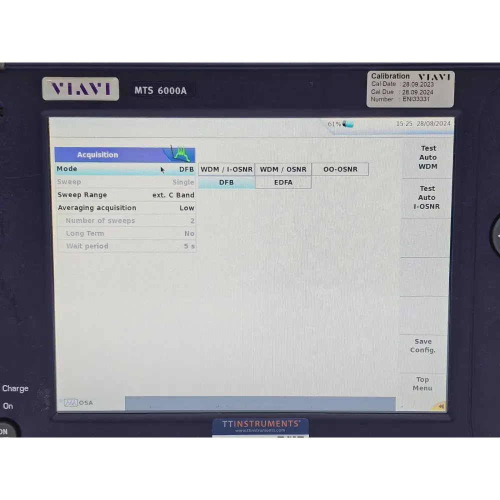 Viavi JDSU 6000A V2 OSA-110R left-side profile showing I/O ports
