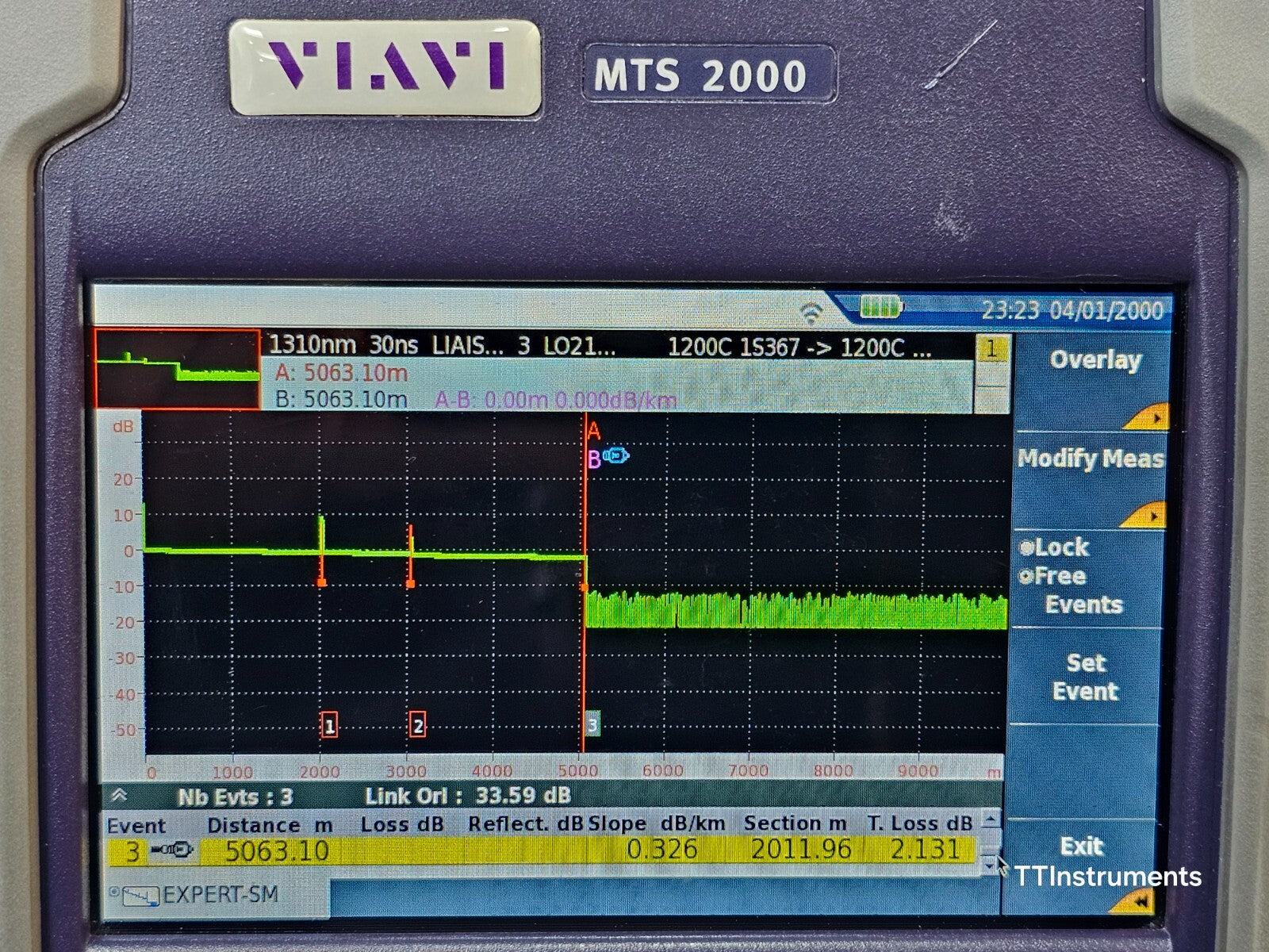 Calibrated Viavi JDSU MTS 2000 PM/VFL +4146 QUAD OTDR SM MM 850/1300 1310/1550nm