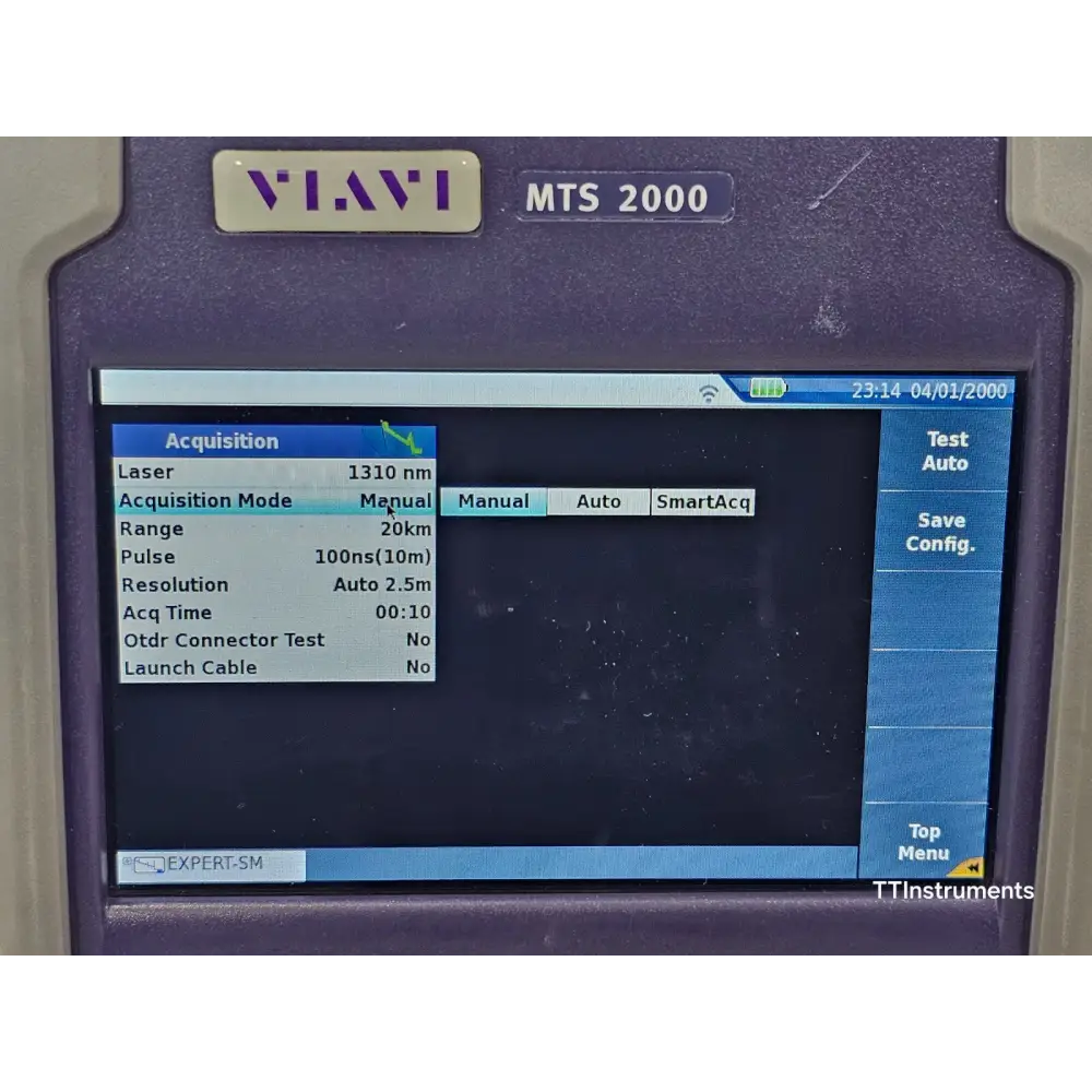 Viavi 4146 Quad OTDR module showing multimode 850/1300 nm SC-PC connector port