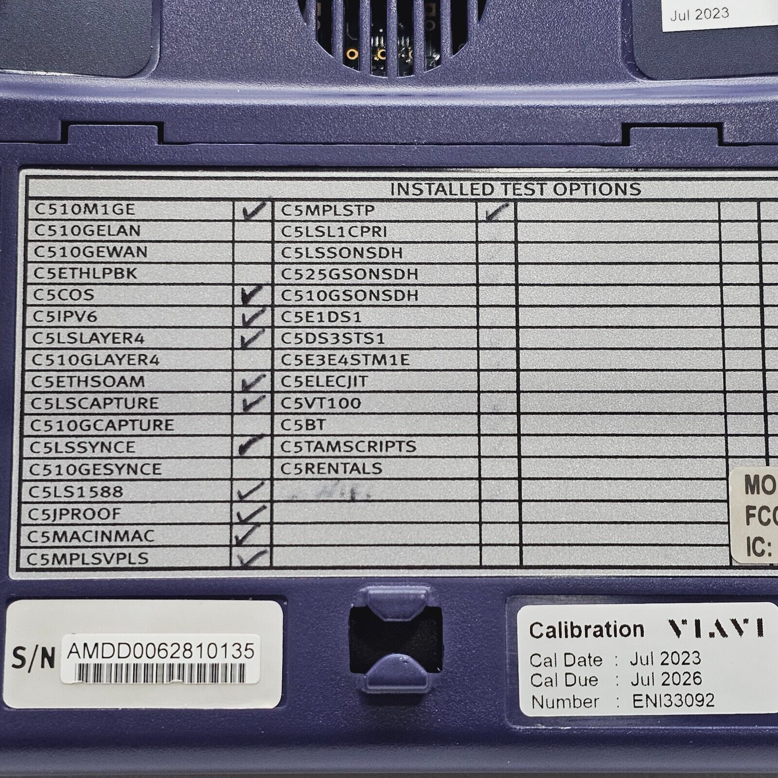 Calibrated Viavi JDSU MTS 5800 w/ 5801P Network Tester LOADED with MANY Options