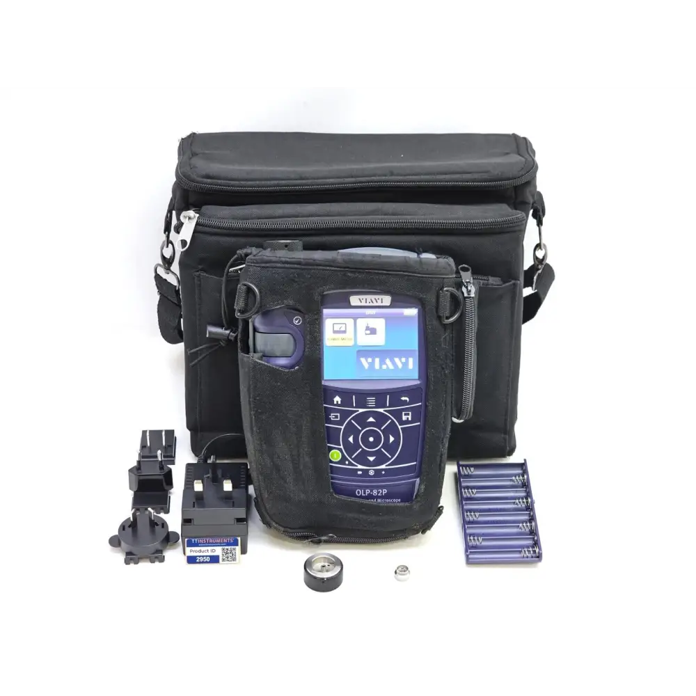 Viavi JDSU OLP-82P SmartClass Fiber optical power meter and microscope front view