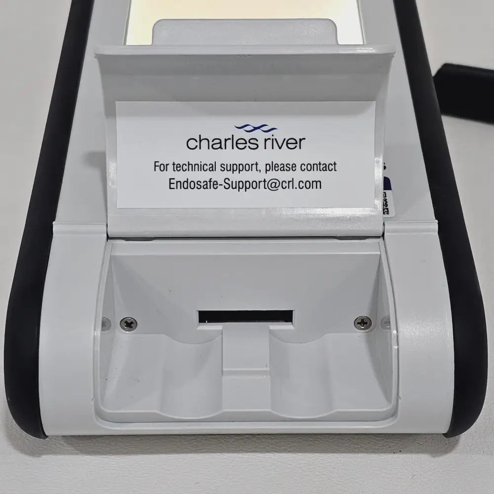 Charles River Endosafe PTS150 top-down view showing touchscreen and barcode scanner