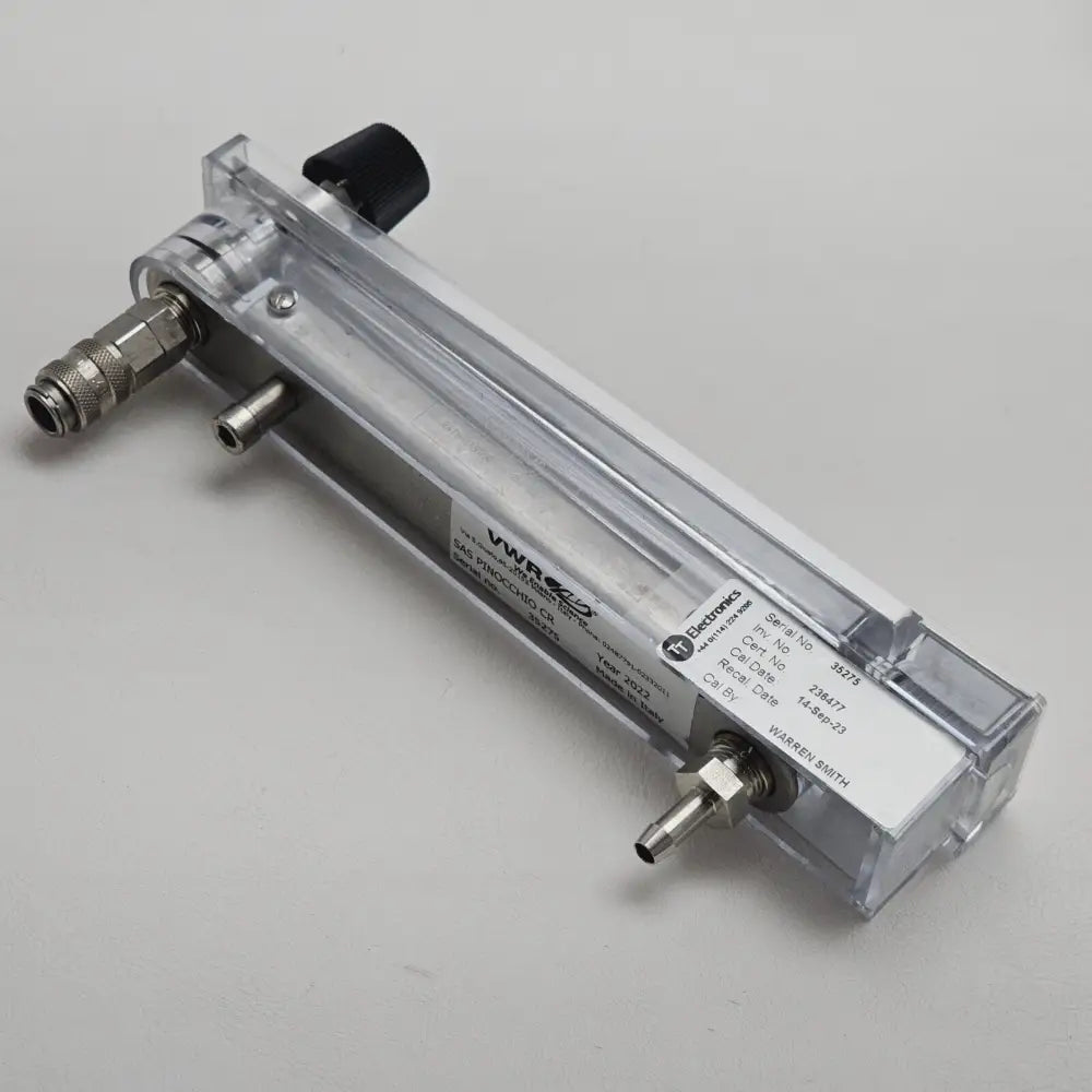 SAS Super Pinocchio CR with flow meter and pressure gauge visible on the stainless-steel body