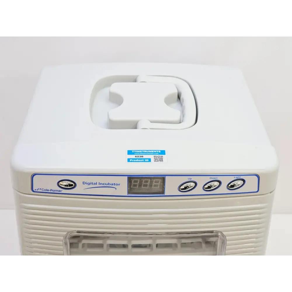 Benchmark Scientific H2200-H mini incubator label and serial plate detail on rear housing