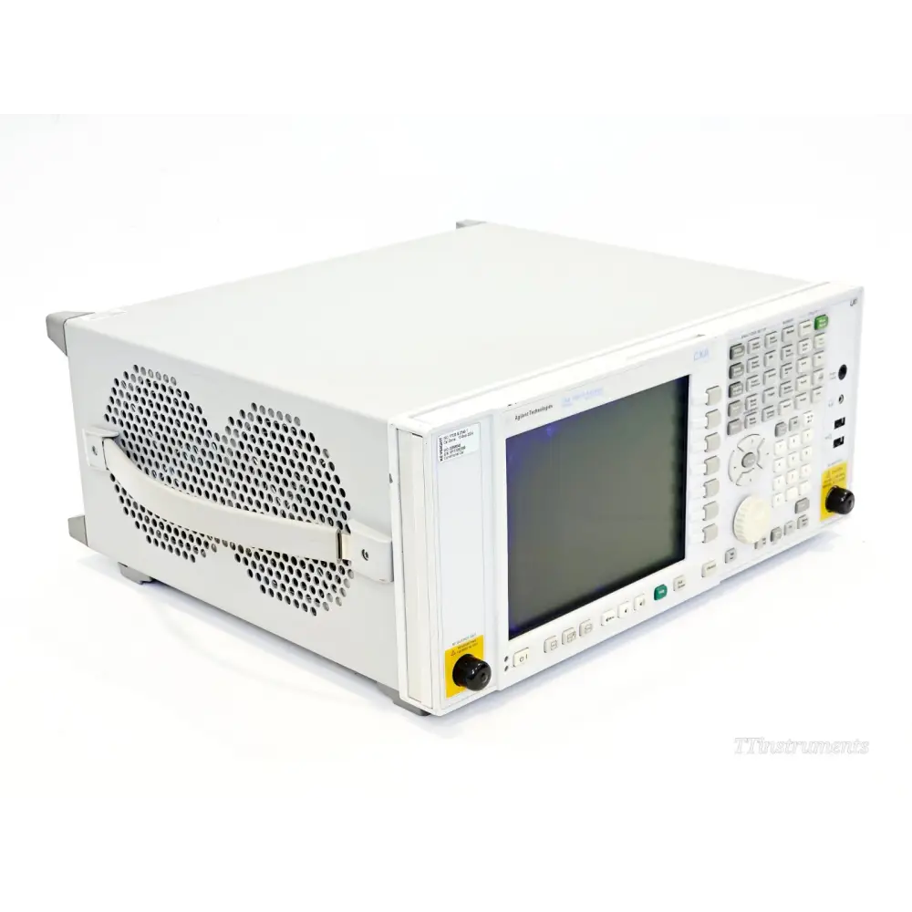 Keysight N9000A CXA signal analyser front panel with RF input connector and soft keys