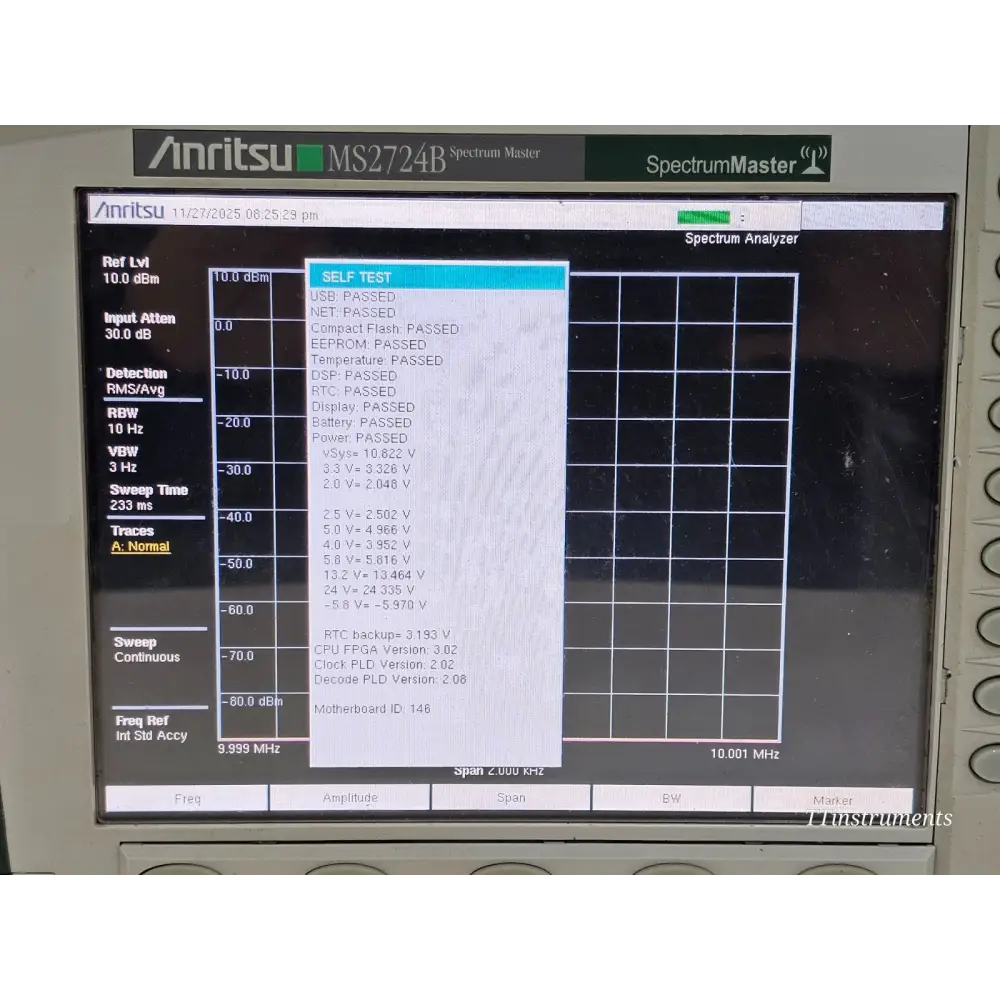 Conditional Cal Anritsu MS2724B Spectrum Master 20 GHz READ Description