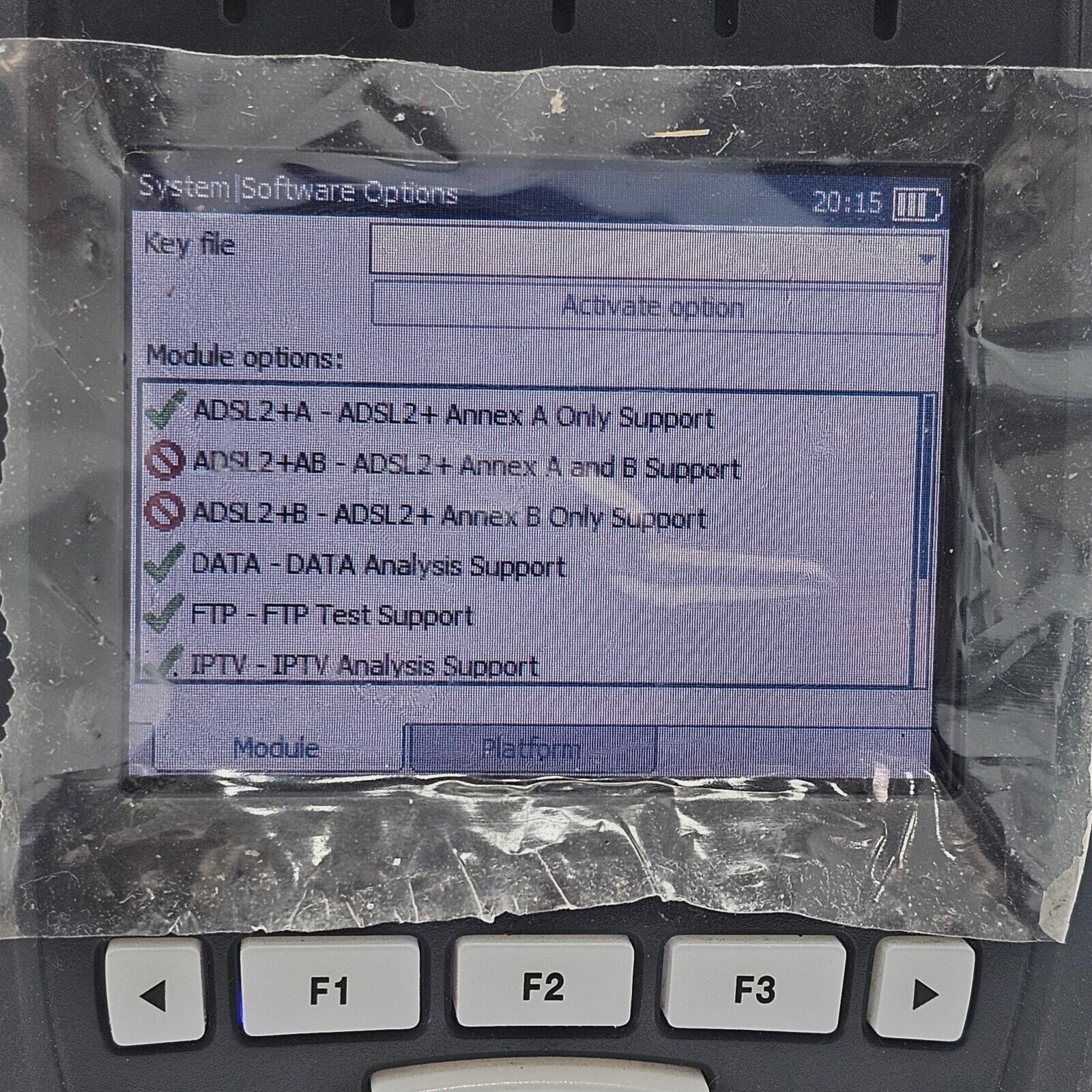 EXFO AXS 200/620 Sharp Tester AXS-620 ADSL2+ Triple Play Set Annex A DATA FTP I