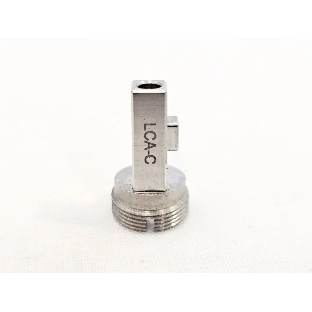 EXFO LCA-C fiber scope adapter for 1.25mm LC APC bulkhead ferrules, stainless steel, front view