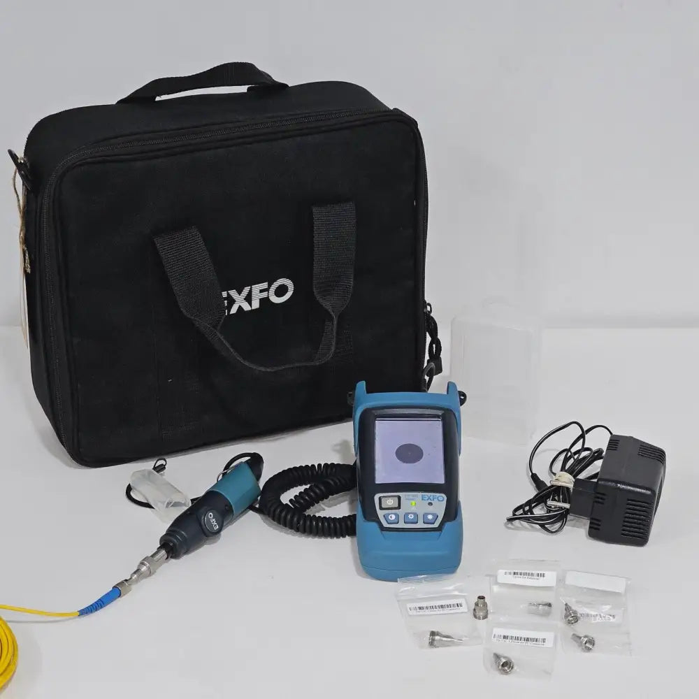 EXFO FIP-400 fibre inspection probe and handheld viewer unit, front view
