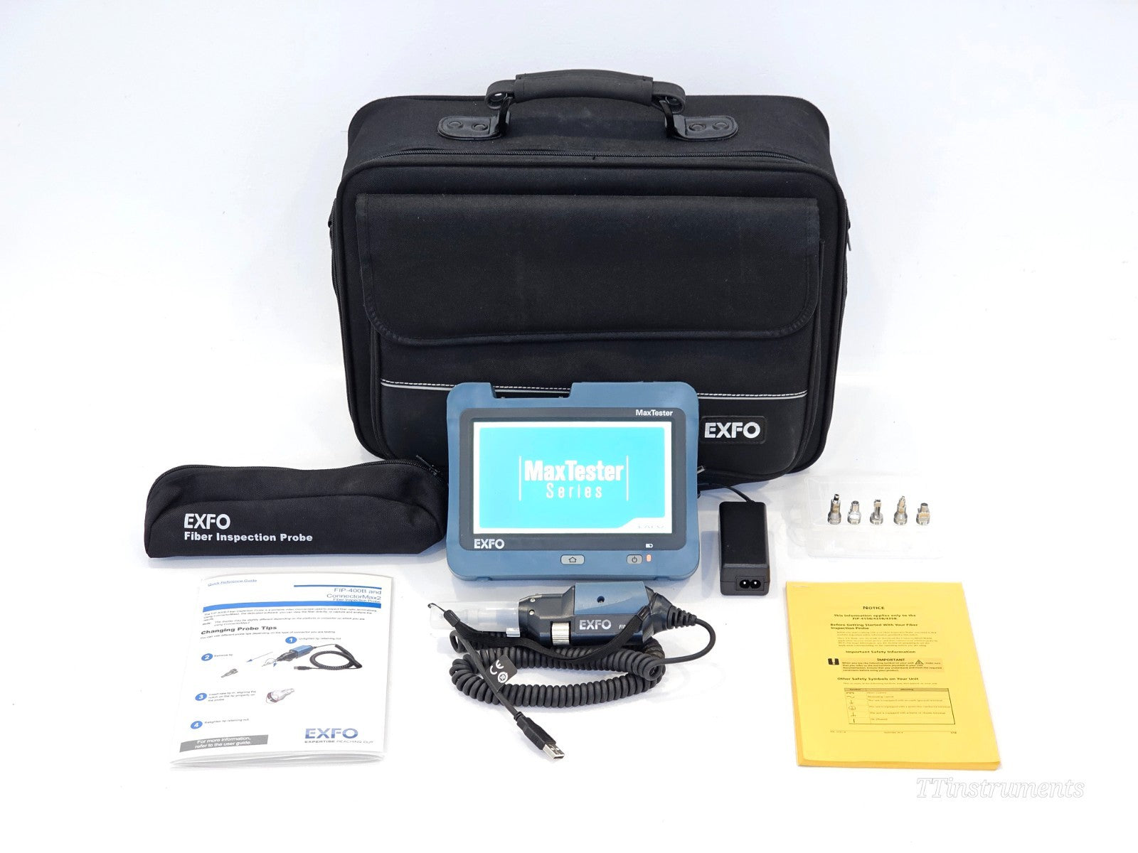 EXFO FIP-410B Fiber Inspection Scope with 6 Tips + MAX-FIP Viewer