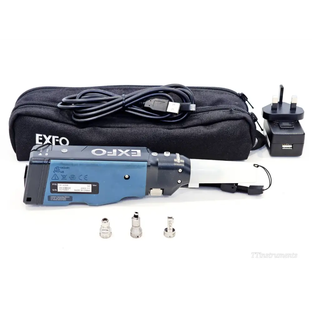 EXFO FIP-435B wireless fibre inspection probe with 3 APC tips, carry bag, USB cable and UK power adapter