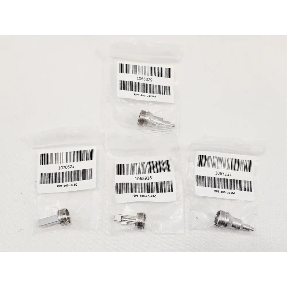 EXFO FIPT-400 LC inspection probe tips close-up view of 1.25mm PC and APC adapter tip set