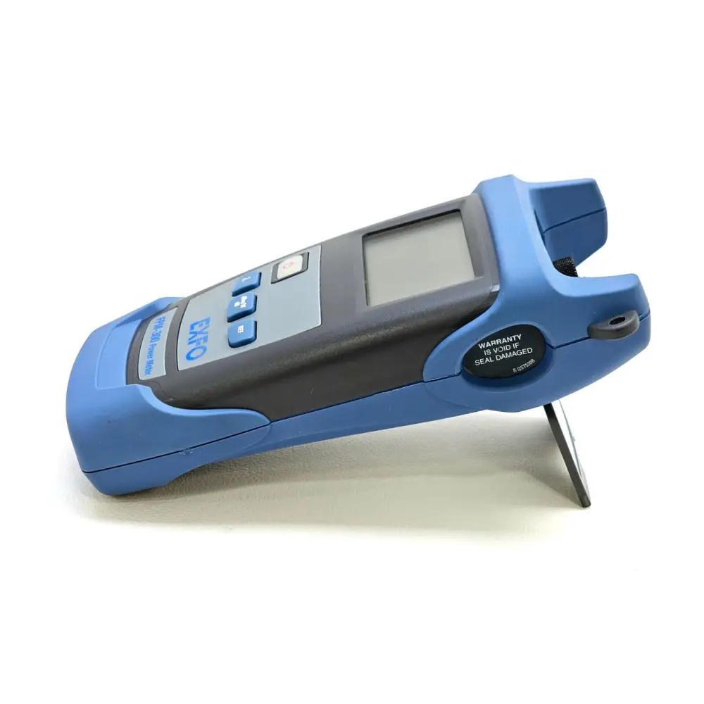 EXFO FPM-300 power meter top view showing optical input port and EUI interface