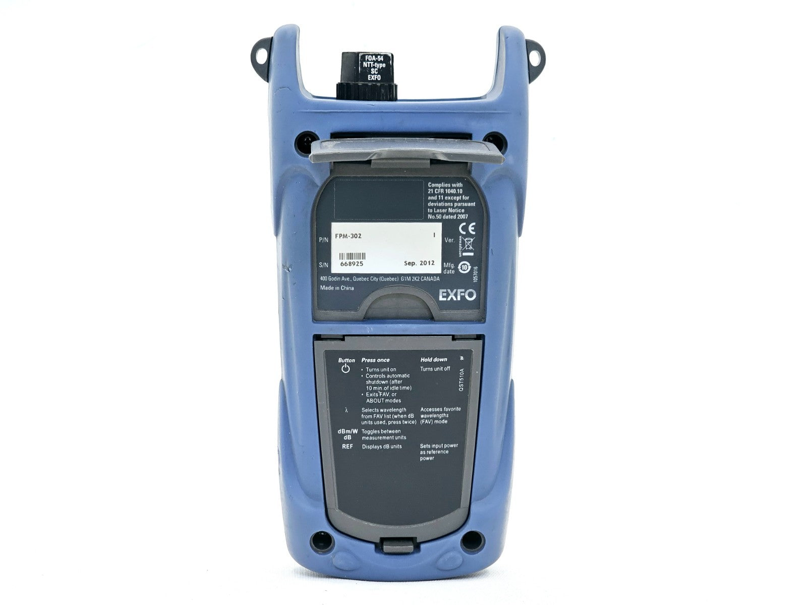 EXFO FPM-300 PON Power Meter FPM-302 with SC Adapter