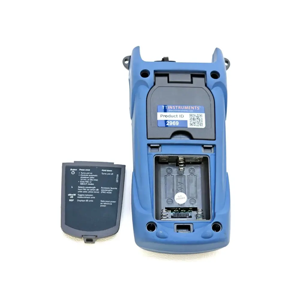 EXFO FPM-300 FPM-302X power meter angled three-quarter front view showing full unit design