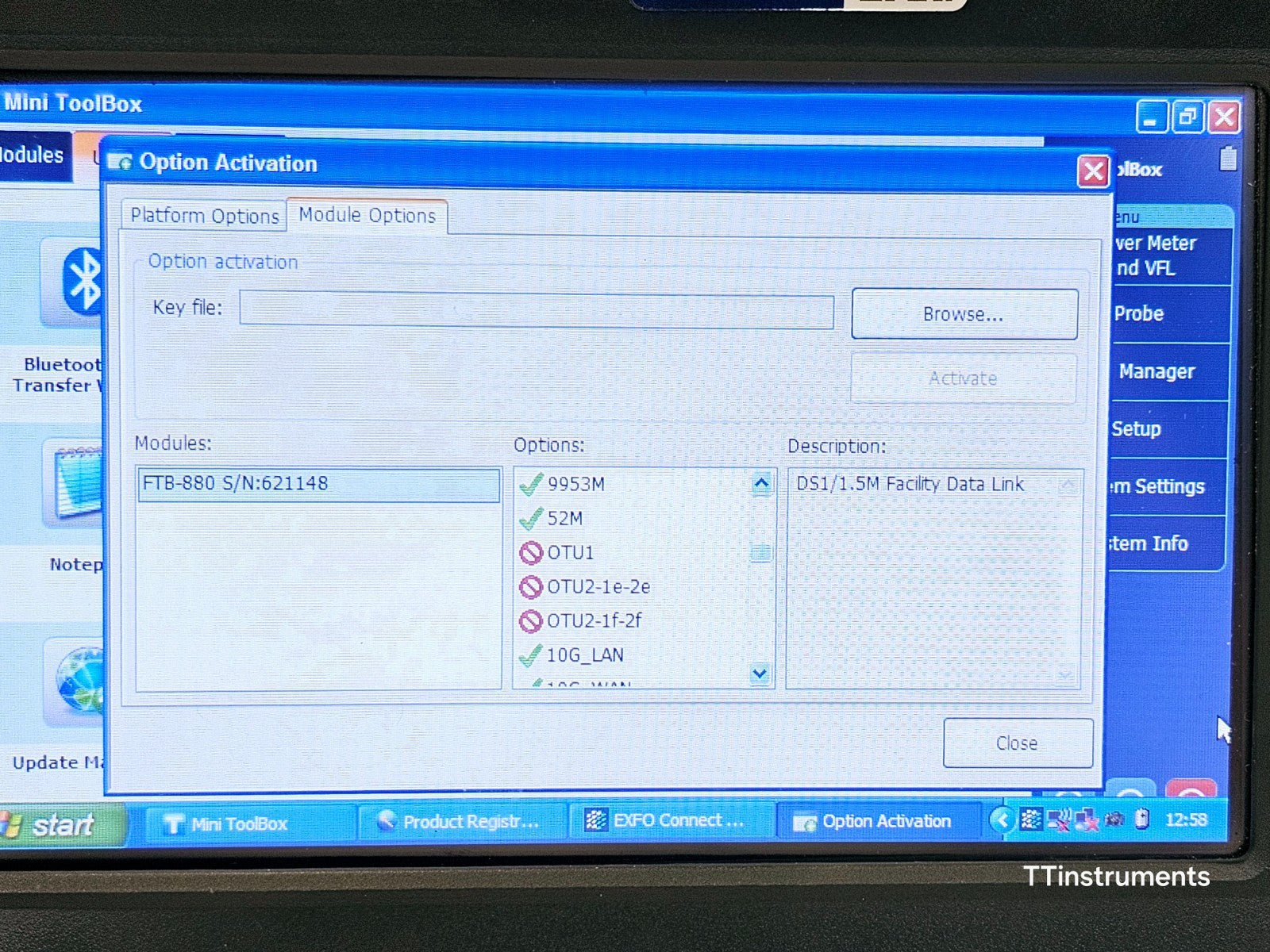 EXFO FTB-1 Mainframe + FTB-880 NetBlazer 10G LAN WAN + 1G Ethernet Tester RFC...