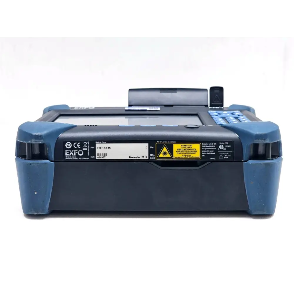 EXFO FTB-1 mainframe rear view showing module bay and battery compartment