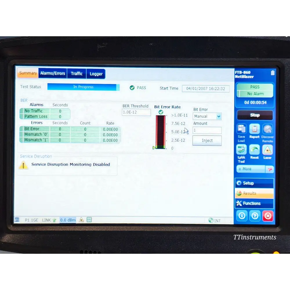 EXFO FTB-1 Mainframe with FTB-860 Ethernet Tester 1G RFC 2544 Ether SAM