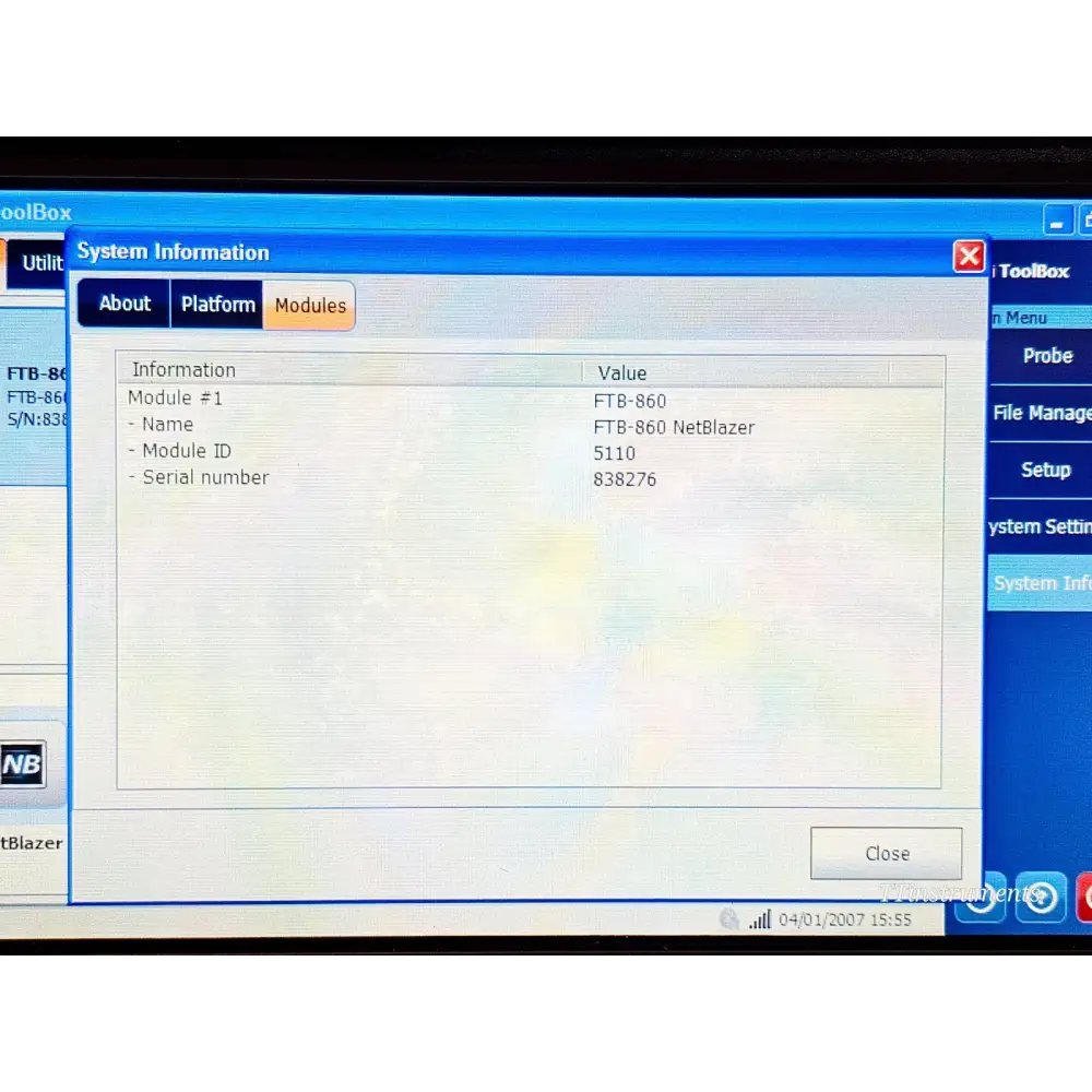 EXFO FTB-1 Mainframe with FTB-860 Ethernet Tester 1G RFC 2544 Ether SAM