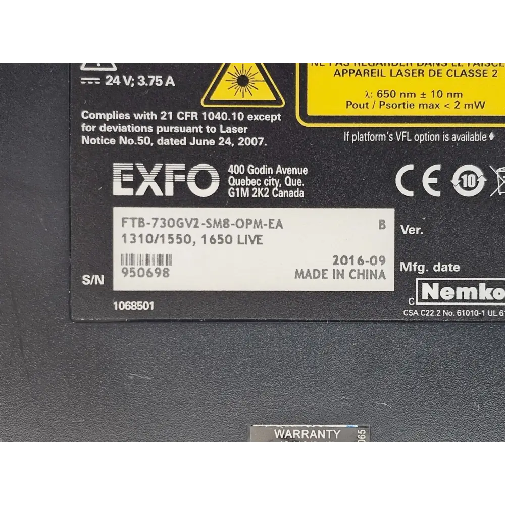 EXFO FTB-1 Pro iOLM screen showing fibre event analysis and link characterisation