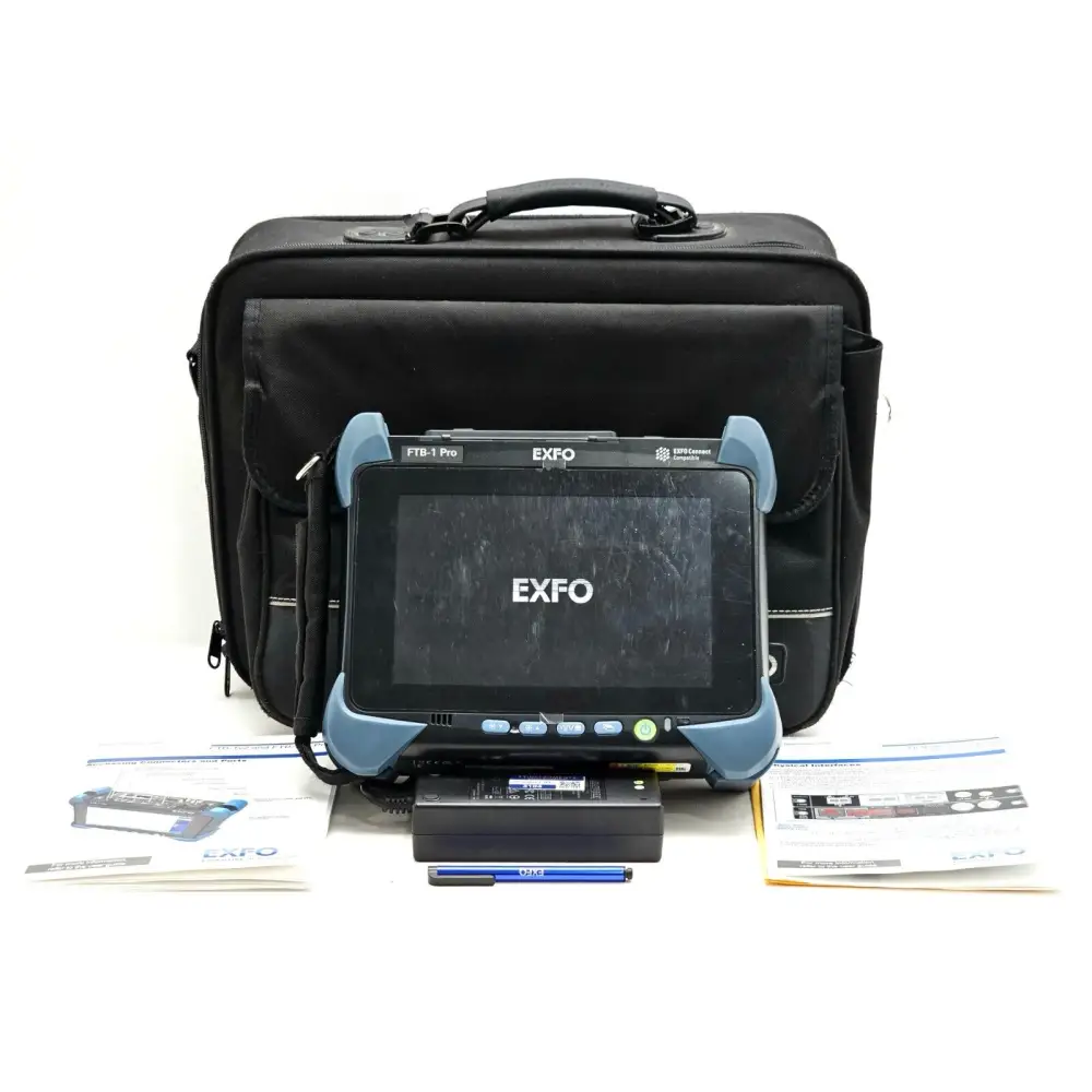 EXFO FTB-1 Pro FTB-730Gv2-SM8-OPM portable OTDR front view showing touchscreen display