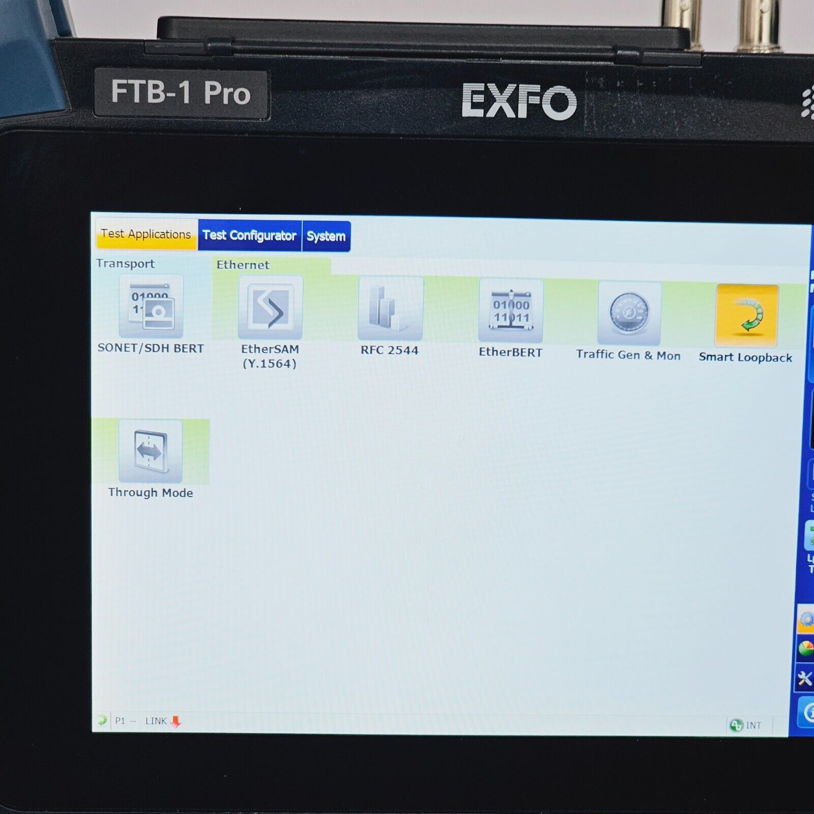 EXFO FTB-1 Pro carry bag with unit stored inside