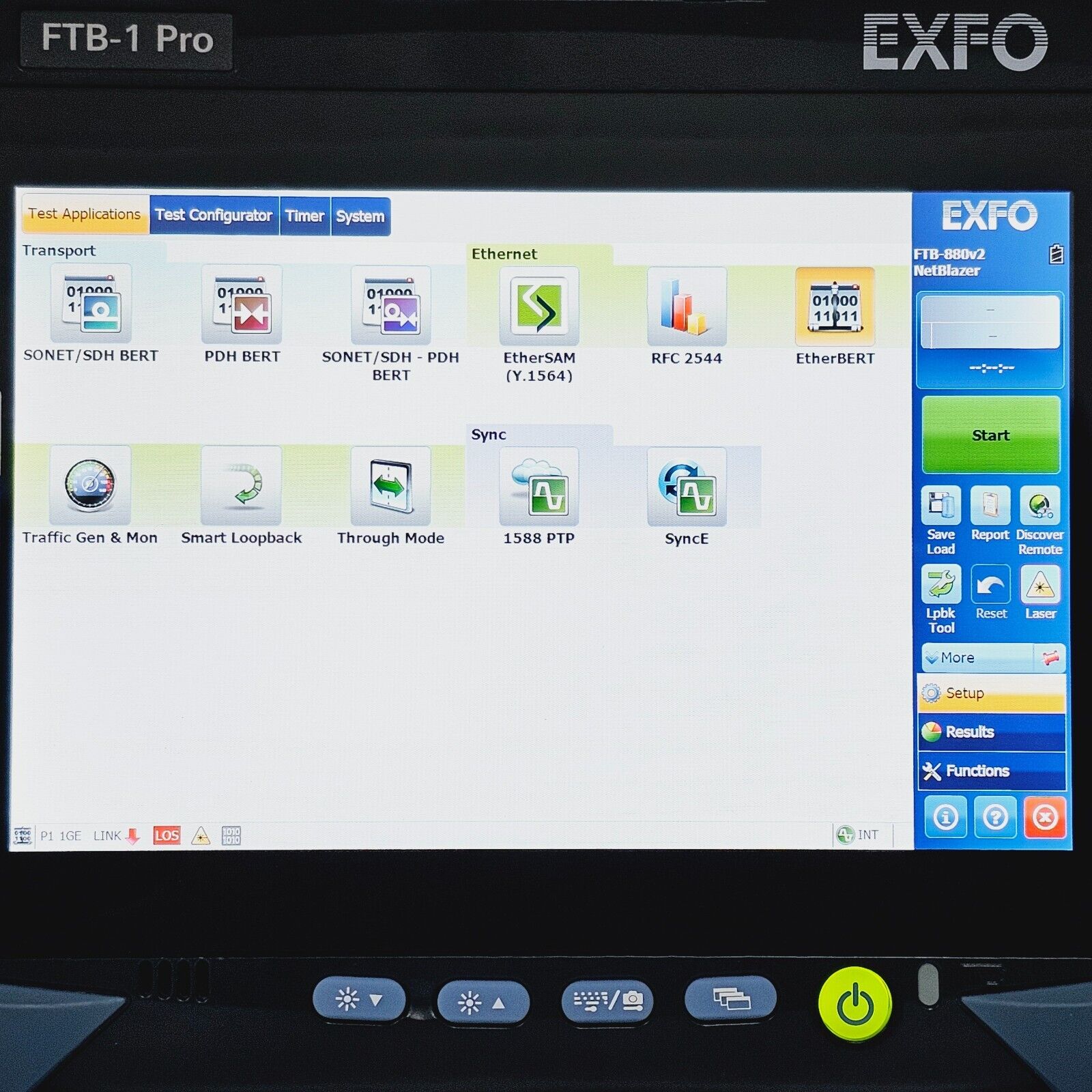 EXFO FTB-1 Pro w/ FTB-880v2 NetBlazer GigE Optical Electrical 1 Gigabit Ethernet