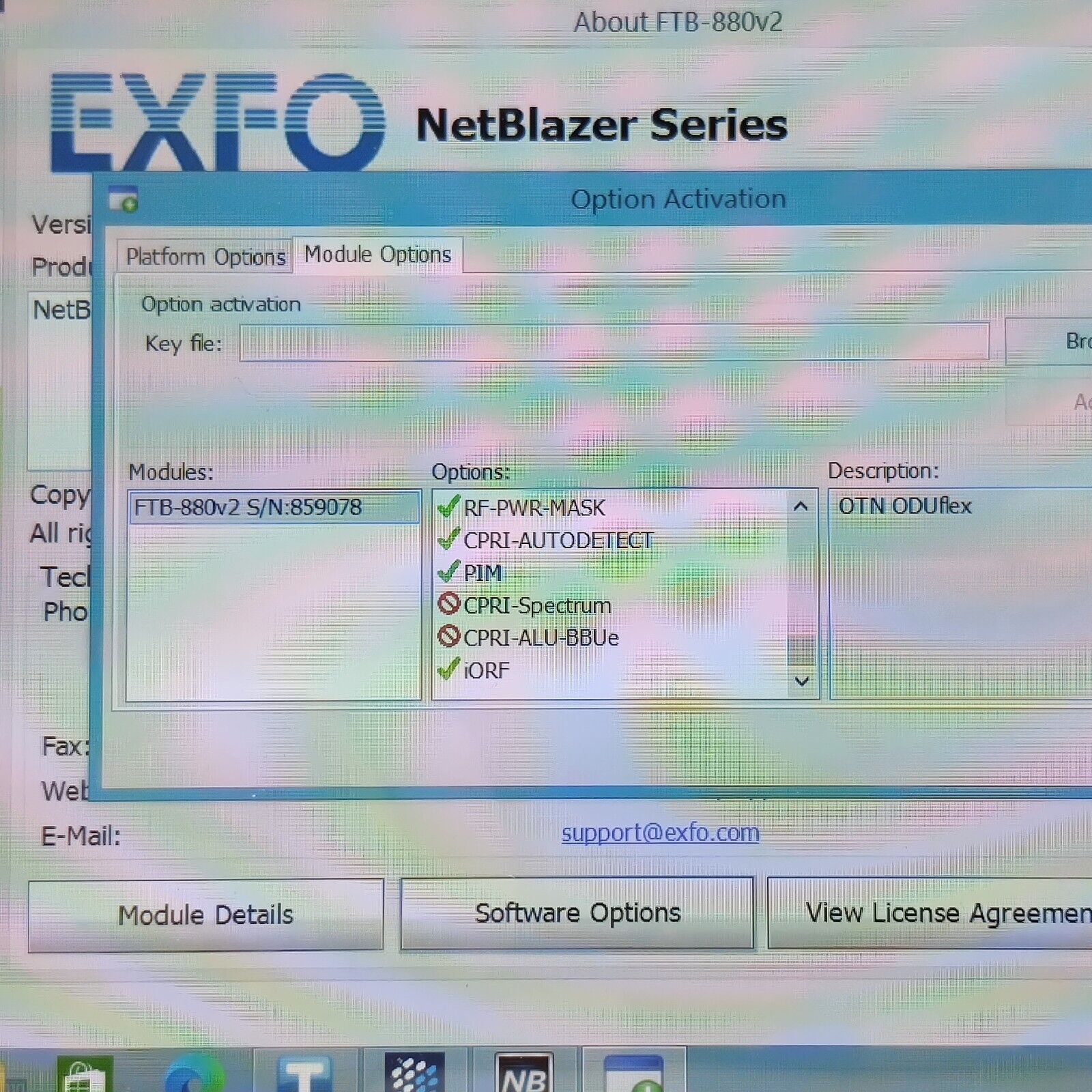 EXFO FTB-1 Pro w/ FTB-880v2 NetBlazer L2 OTN ODU 52M iORF PIM Loaded w/ Options