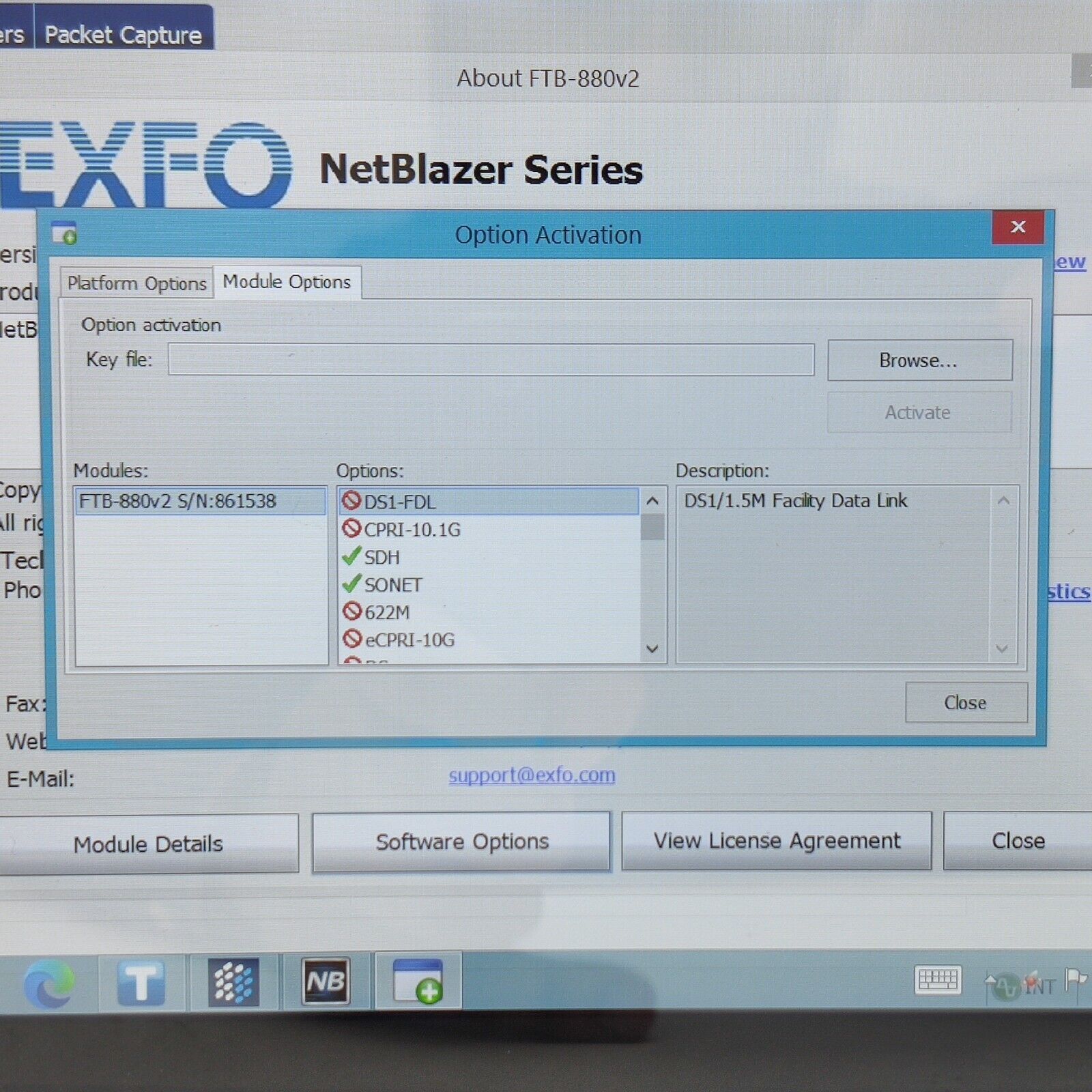EXFO FTB-1 Pro w/ FTB-880v2 NetBlazer OTN ODU SDH SONET PDH L2-Transparency 52M