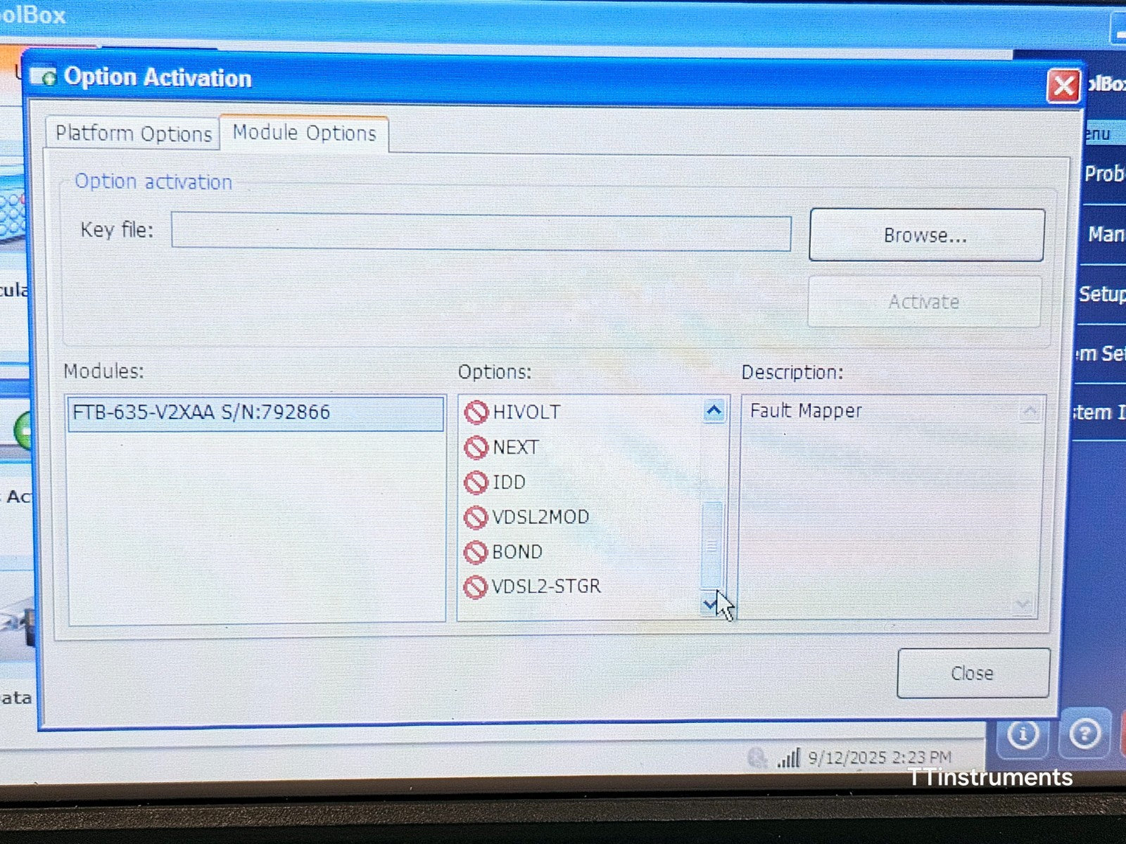 EXFO FTB-1 with FTB-635 DSL Tester FTB CQ DSL FTB-635-V2XAA