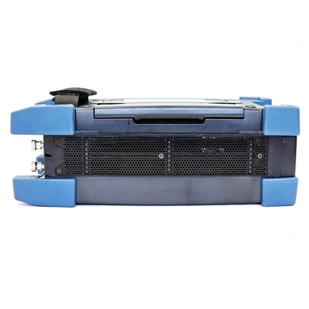 EXFO FTB-2 Pro top panel showing module bay cover, dual module slot ventilation grille and carry strap