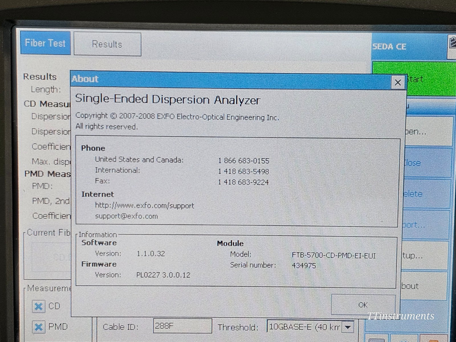 EXFO FTB-200 + FTB-5700 Single-Ended CD & PMD Dispersion Analyzer