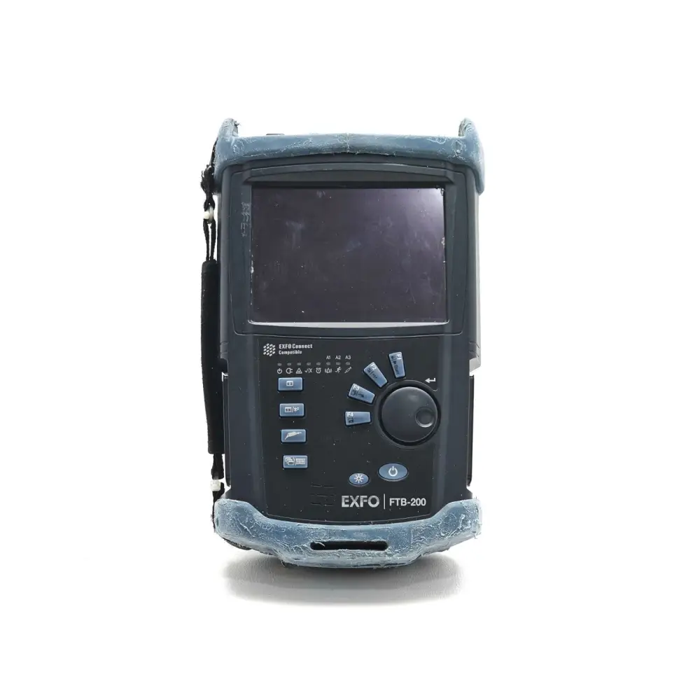 EXFO FTB-200 V2 portable OSA platform right-side view showing optical and USB ports