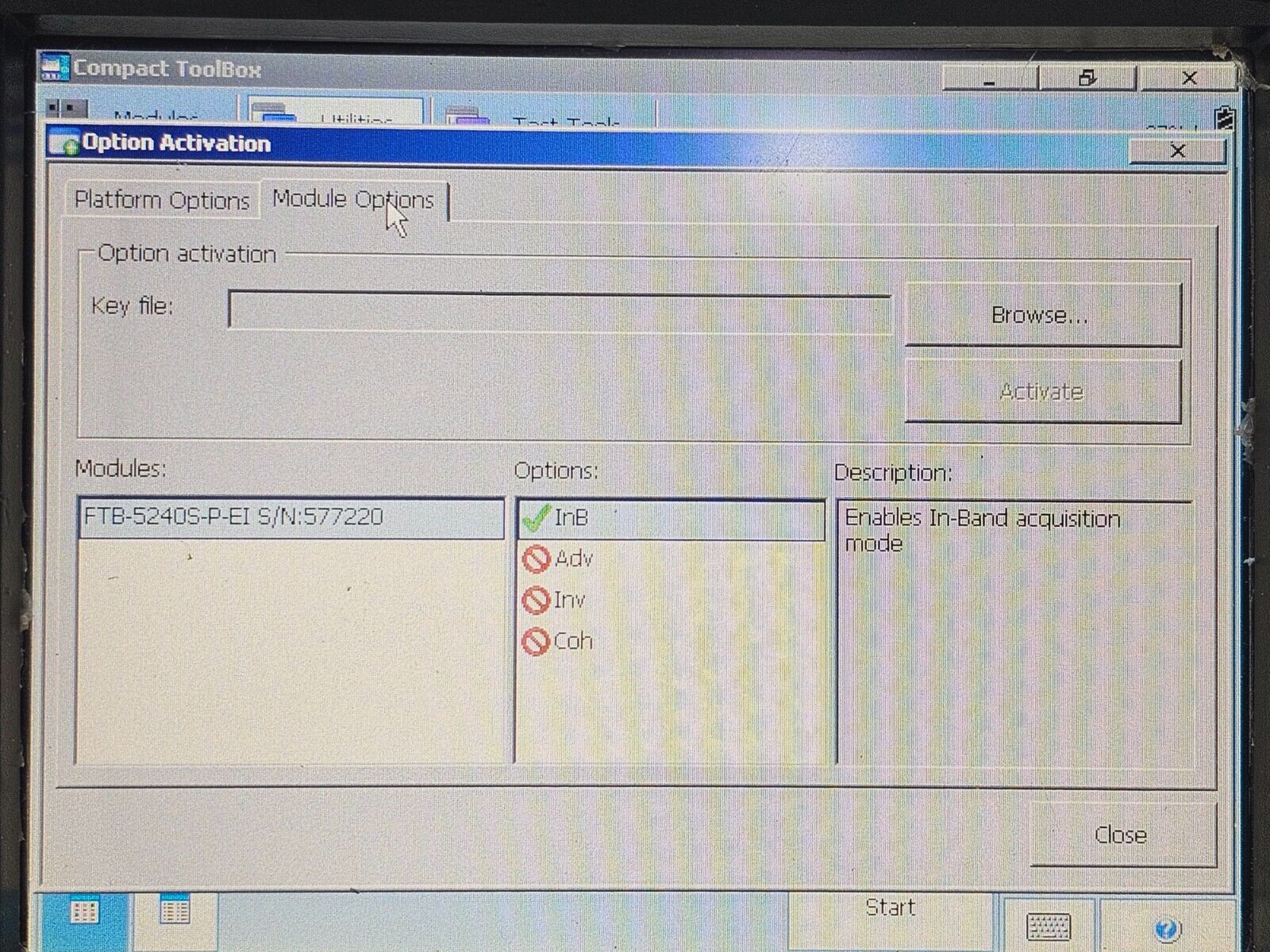 EXFO FTB-200 V2 & FTB-5240S-P OSA with Polarisation Controller In-band OSNR Opt.
