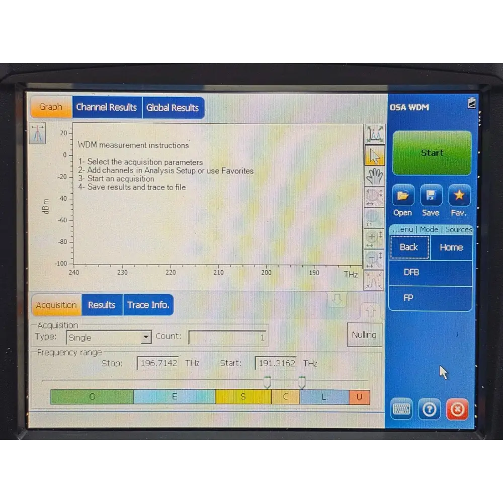 EXFO FTB-200 V2 Mainframe + FTB-5240S-P OSA INB (in-band OSNR) & ADV Options