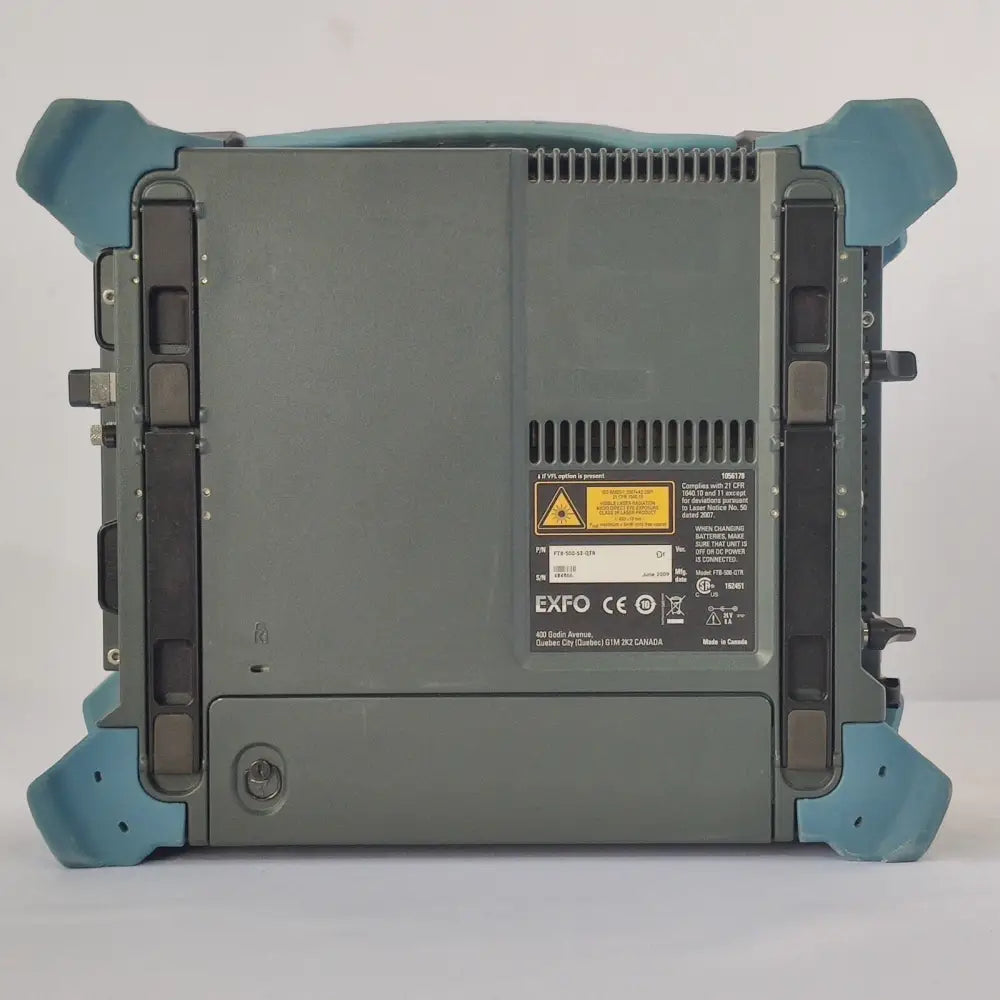 EXFO FTB-500 side profile showing rugged portable field testing chassis design