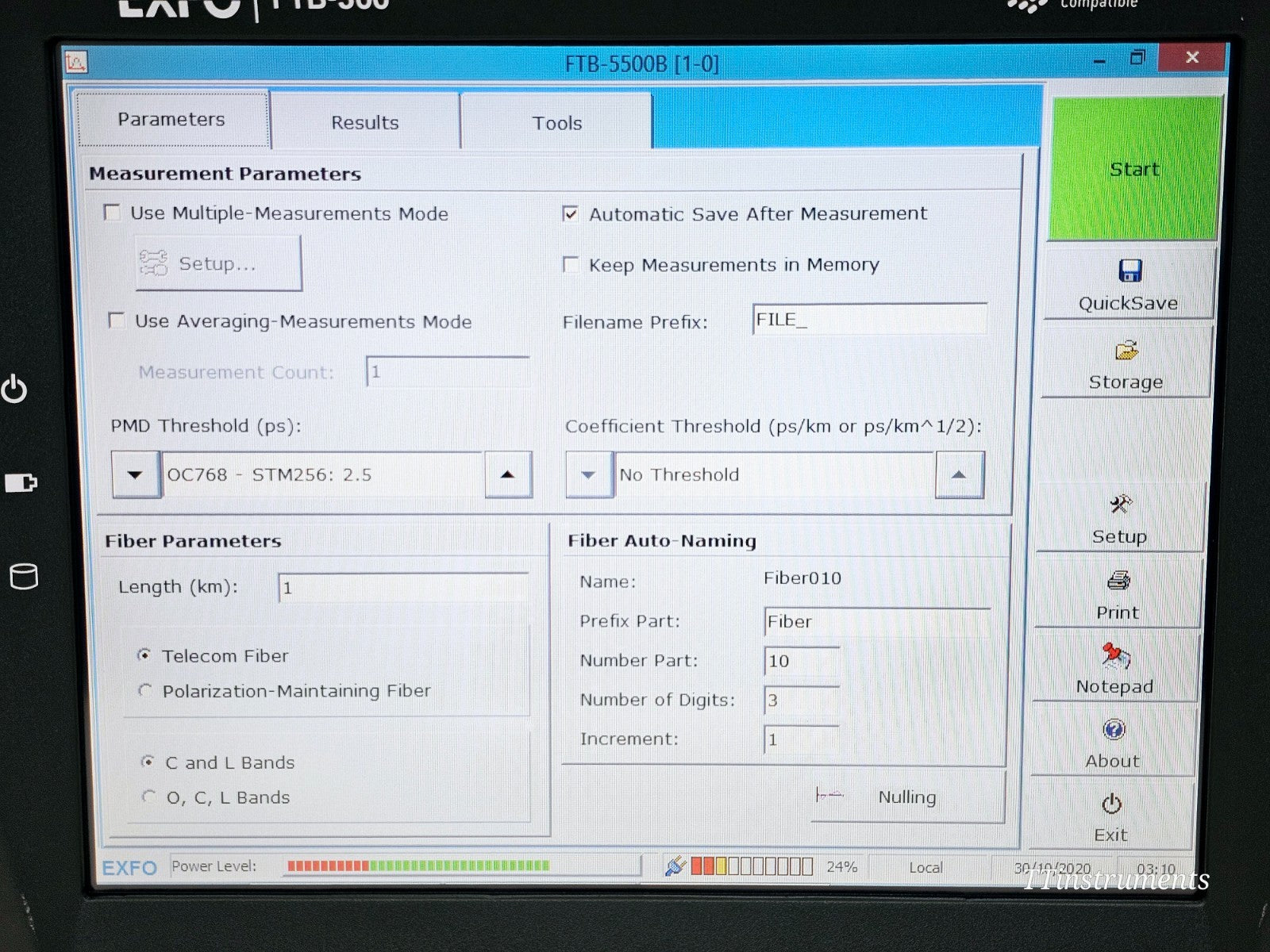 EXFO FTB-500 with FTB-5800 CD & FTB-5500B PMD Analyzer + FLS-5834A Light Source