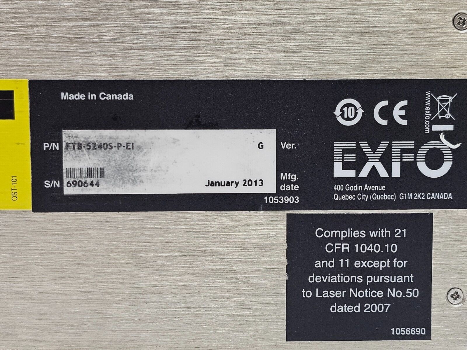 EXFO FTB-5240S-P OSA Optical Spectrum Analyzer 1250-1650nm INB In-Band OSNR Opt.