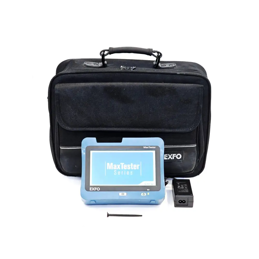 EXFO MAX-715B-M1 MaxTester iOLM OTDR front view showing colour touchscreen display