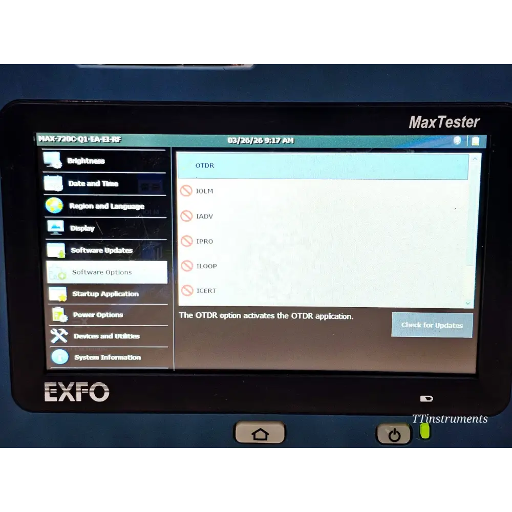 EXFO MAX-720C-Q1 QUAD SM MM OTDR MaxTester 1310/1550 & 850/1300 nm with PM + VFL10