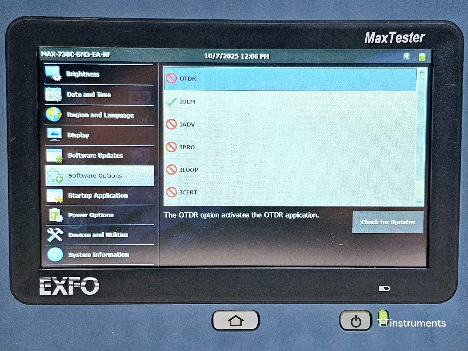 EXFO MAX-730C-SM3 iOLM MaxTester 1310/1550/1625 nm FTTx/PON 39/38/39 dB APC