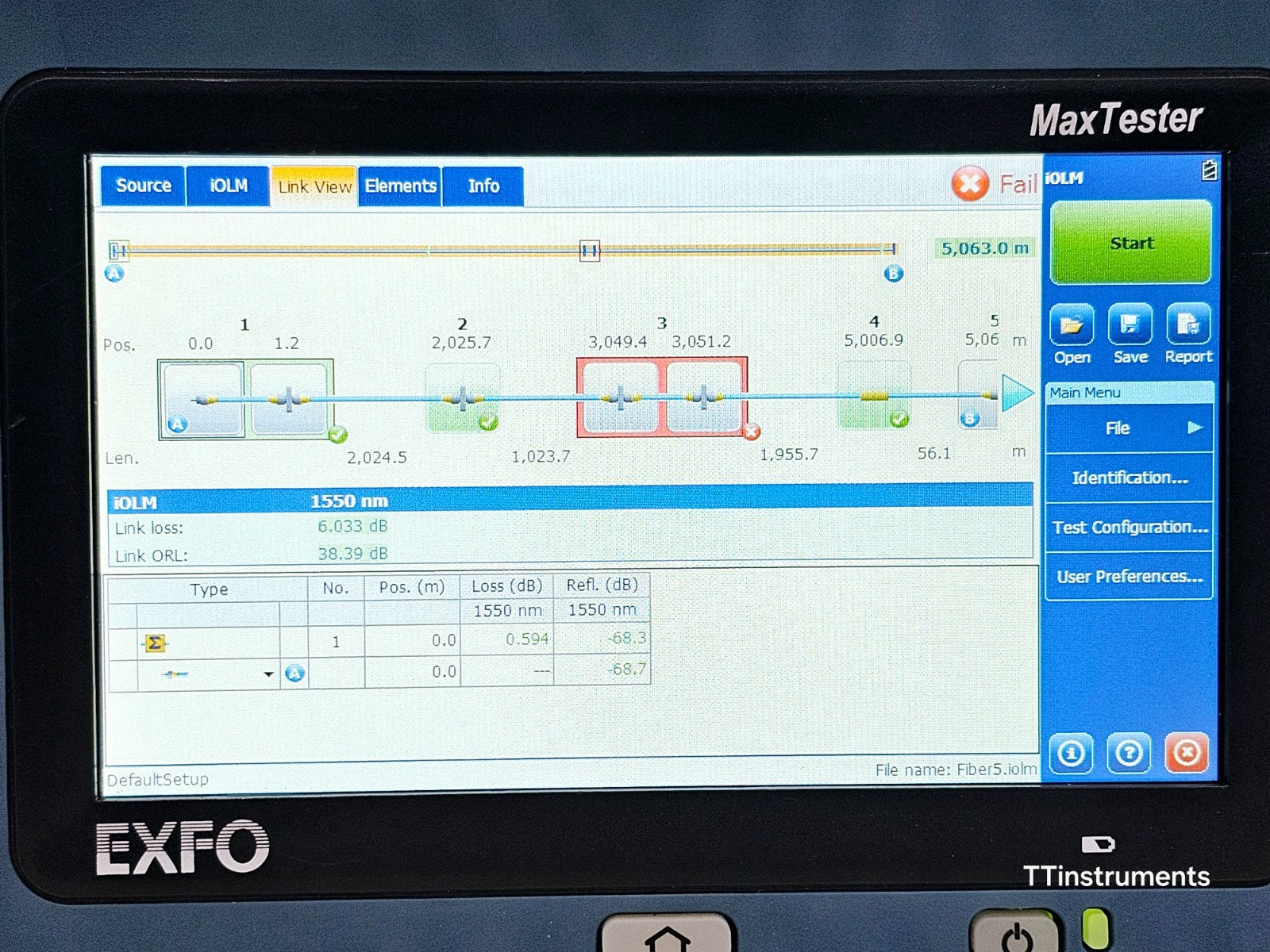 EXFO MAX-730C-SM3 iOLM MaxTester 1310/1550/1625 nm FTTx/PON 39/38/39 dB APC